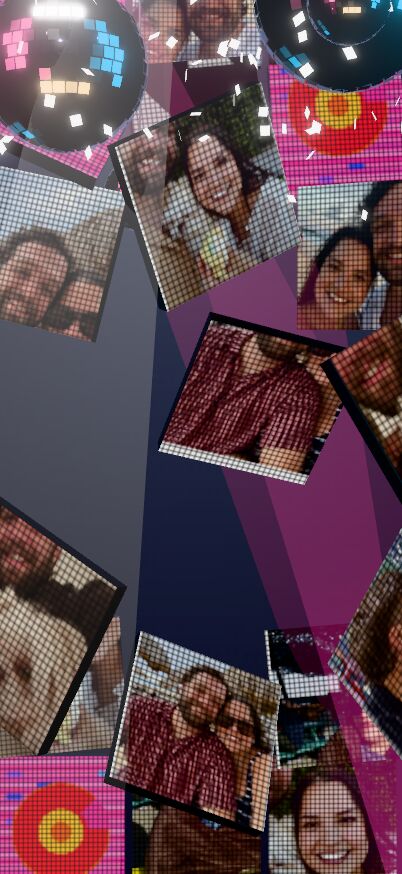 Photo panels fly past