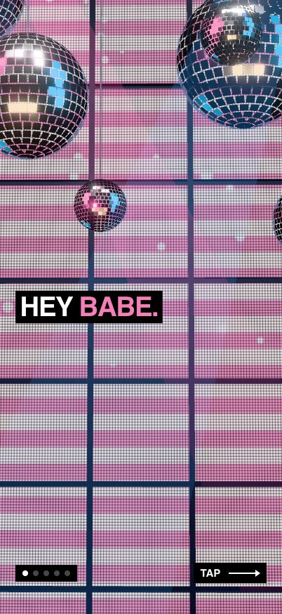 Hey babe on the LED wall