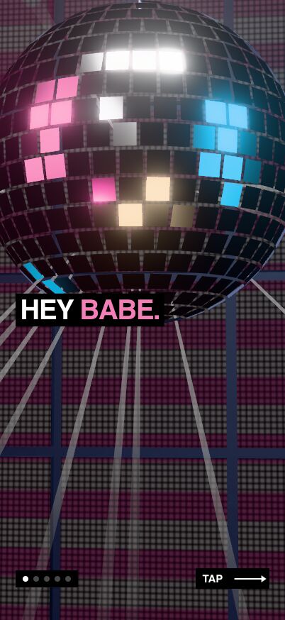 Hey babe, close and dim